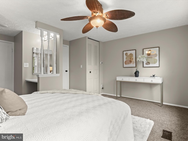 8012 Hadfield Ct, Pasadena, MD 21122 - carpeted bedroom with baseboards, a ceiling fan, and a closet