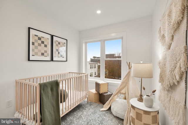 4308 4th St NW, Washington, DC 20011 - bedroom with a crib and recessed lighting