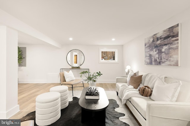 4308 4th St NW, Washington, DC 20011 - living area featuring wood finished floors, recessed lighting, and baseboards