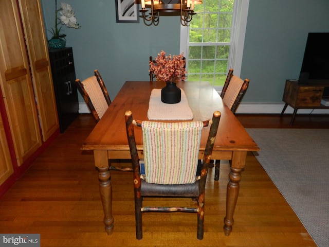 126 Ivy Ln, Lock Haven, PA 17745 - dining space featuring a chandelier and wood finished floors