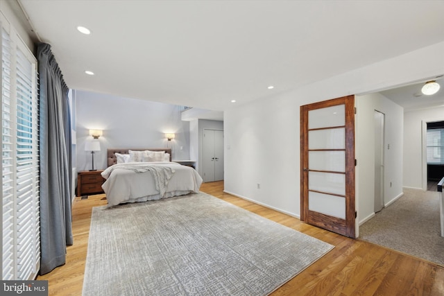 137 N 22nd St, Philadelphia, PA 19103 - bedroom featuring light wood-style floors, baseboards, and recessed lighting
