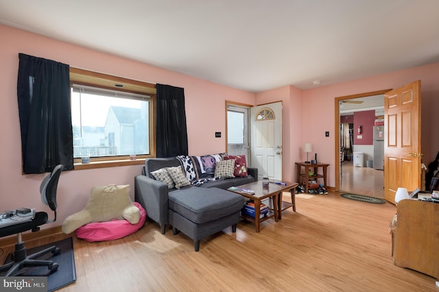 224 W Underwood Ave, West Deptford, NJ 08096 - living room with light wood-style floors