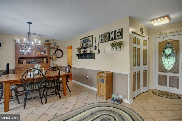 50 Valleyview Dr, Littlestown, PA 17340 - dining space with light tile patterned flooring and a chandelier