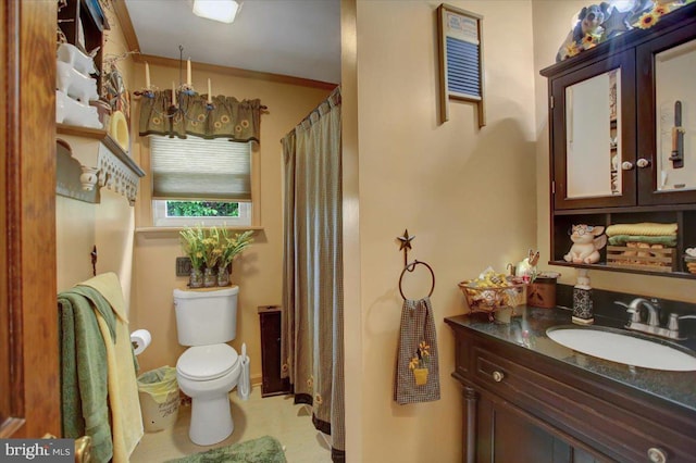 50 Valleyview Dr, Littlestown, PA 17340 - bathroom with vanity, toilet, and a shower with shower curtain
