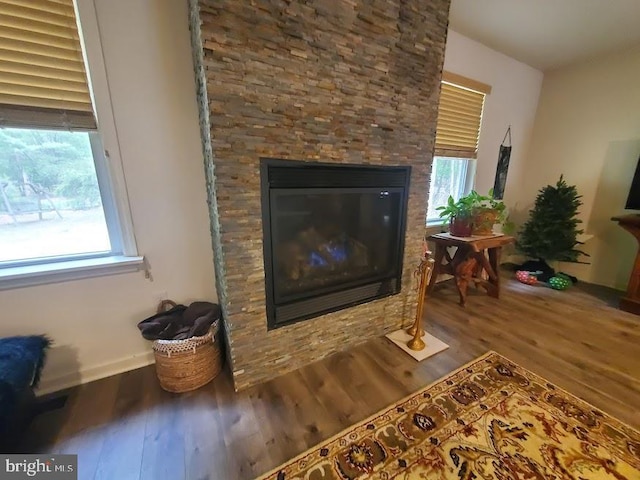 10 Stevens Ln, Tabernacle, NJ 08088 - detailed view of wood finished floors, a fireplace, and baseboards
