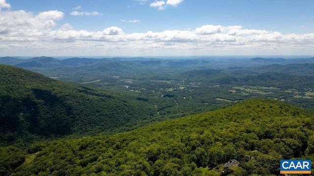 98 Pedlars Pt, Roseland, VA 22967 - aerial view of a heavily wooded area and a mountainous background