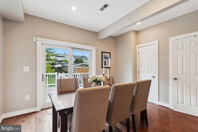 422 Hamilton St NW, Washington, DC 20011 - dining space with wood finished floors, recessed lighting, and baseboards