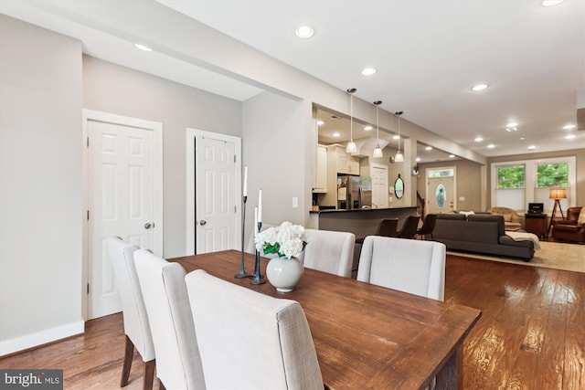 422 Hamilton St NW, Washington, DC 20011 - dining space featuring wood-type flooring and recessed lighting