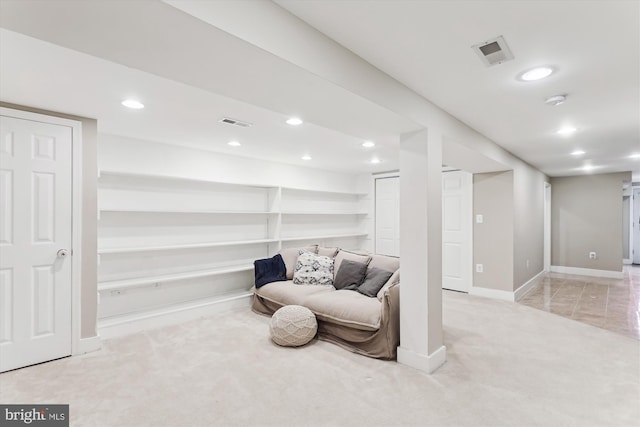 422 Hamilton St NW, Washington, DC 20011 - sitting room with carpet flooring, baseboards, and recessed lighting