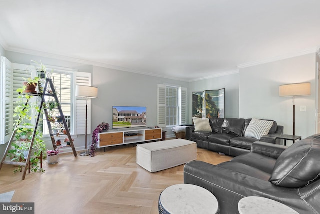 128 N Jay St, Middleburg, VA 20117 - living area featuring crown molding and baseboards