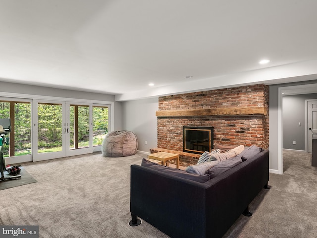 2762 Horseshoe Trl, Chester Springs, PA 19425 - carpeted living area with healthy amount of natural light, a fireplace, and recessed lighting