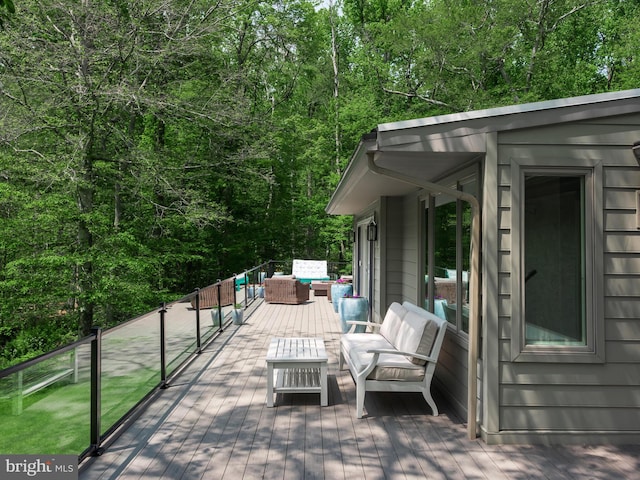 2762 Horseshoe Trl, Chester Springs, PA 19425 - deck featuring an outdoor living space and a view of trees