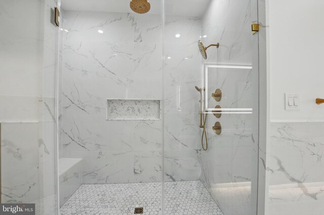 3802 T St NW, Washington, DC 20007 - full bathroom featuring a marble finish shower