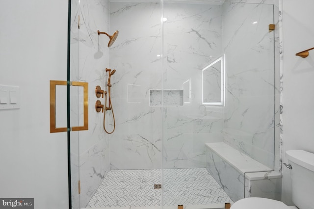 3802 T St NW, Washington, DC 20007 - bathroom with toilet and a marble finish shower