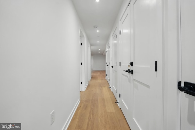 3802 T St NW, Washington, DC 20007 - hall featuring recessed lighting, light wood finished floors, and baseboards