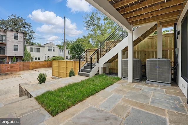 3802 T St NW, Washington, DC 20007 - view of patio / terrace featuring central air condition unit and stairs