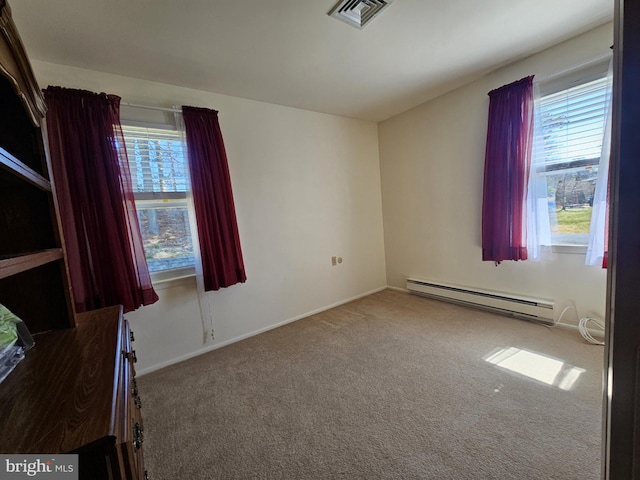 26 Kingston Way, Southampton, NJ 08088 - empty room featuring a baseboard heating unit, carpet floors, and baseboards