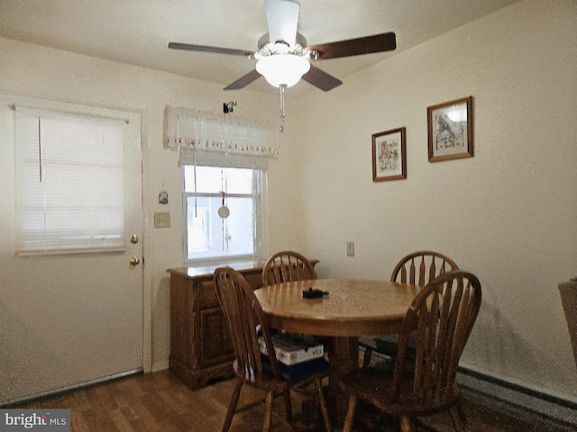 26 Kingston Way, Southampton, NJ 08088 - dining space with ceiling fan and wood finished floors