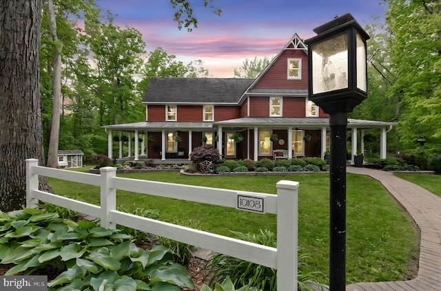 10108 Rockinghorse Ln, Spotsylvania, VA 22553 - view of front facade with a porch, a standing seam roof, and metal roof