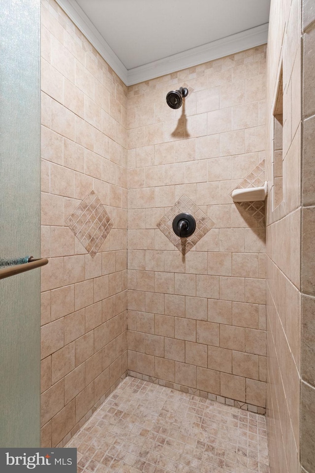 10108 Rockinghorse Ln, Spotsylvania, VA 22553 - full bathroom with a tile shower and ornamental molding