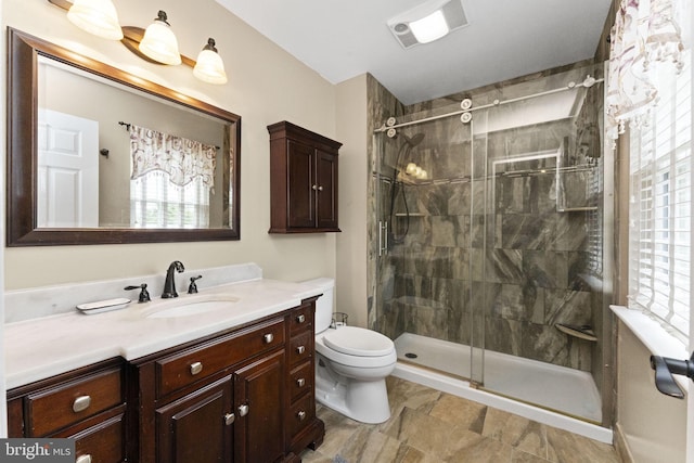 201 Forge Rd, Collegeville, PA 19426 - bathroom featuring vanity, a stall shower, and plenty of natural light