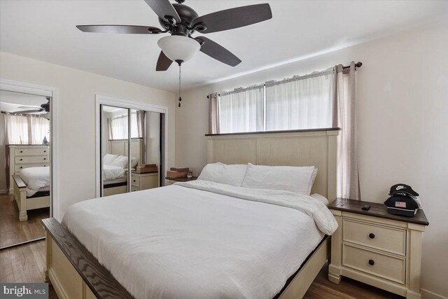 17 Bermuda Ave, Bridgeton, NJ 08302 - bedroom with wood finished floors, multiple closets, and a ceiling fan