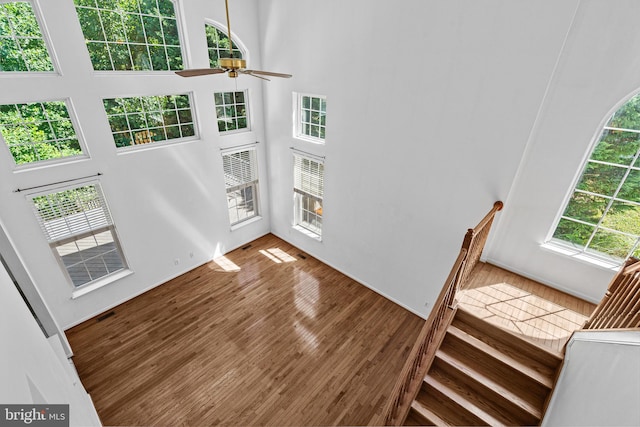 1903 Scottish Isle Ct, Abingdon, MD 21009 - foyer entrance featuring a high ceiling, wood finished floors, and a ceiling fan