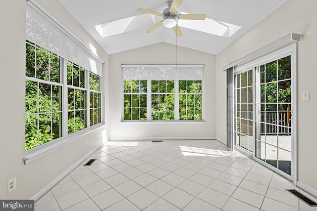 1903 Scottish Isle Ct, Abingdon, MD 21009 - unfurnished sunroom featuring a skylight and vaulted ceiling