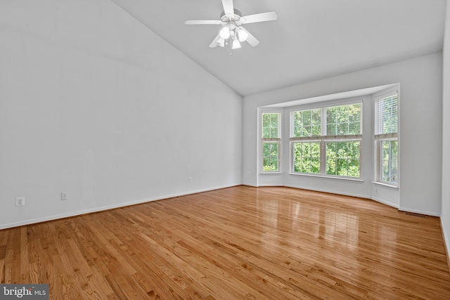 1903 Scottish Isle Ct, Abingdon, MD 21009 - spare room featuring high vaulted ceiling, wood finished floors, baseboards, and a ceiling fan