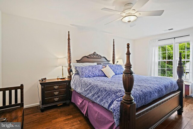 408 Maravista Ct, Silver Spring, MD 20905 - bedroom featuring wood finished floors, ceiling fan, and baseboards