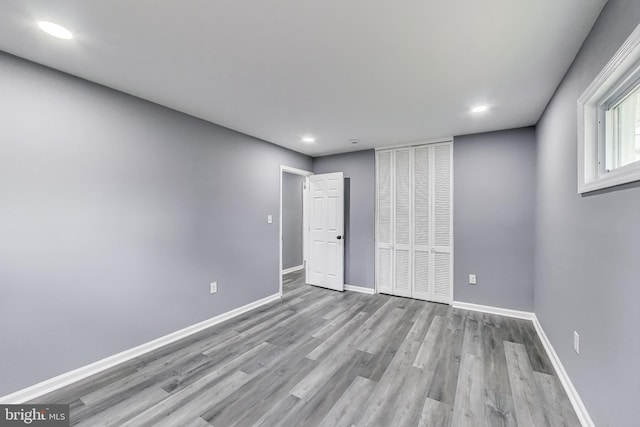 2500 Gehb Ave, Baltimore, MD 21227 - unfurnished bedroom featuring wood finished floors, recessed lighting, baseboards, and a closet