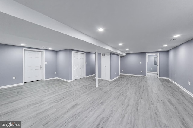 2500 Gehb Ave, Baltimore, MD 21227 - finished below grade area featuring recessed lighting, baseboards, and wood finished floors