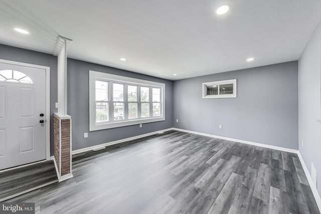 2500 Gehb Ave, Baltimore, MD 21227 - entryway featuring dark wood-style floors, baseboards, and recessed lighting