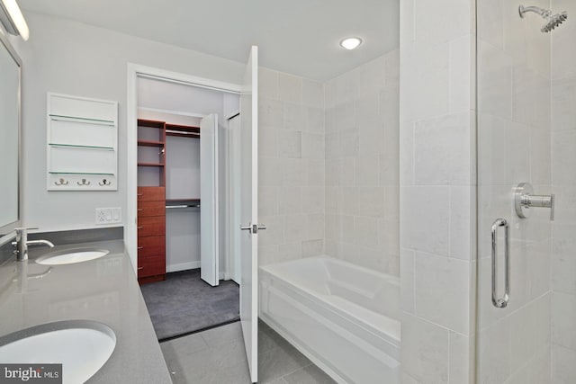 2101 Market St Unit 902, Philadelphia, PA 19103 - bathroom with double vanity and tile patterned floors