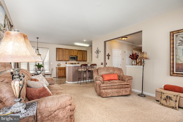 4784 Wermuth Way, Woodbridge, VA 22192 - living room featuring light carpet and baseboards
