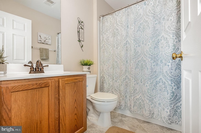 4784 Wermuth Way, Woodbridge, VA 22192 - full bathroom featuring vanity, toilet, a shower with shower curtain, and tile patterned floors
