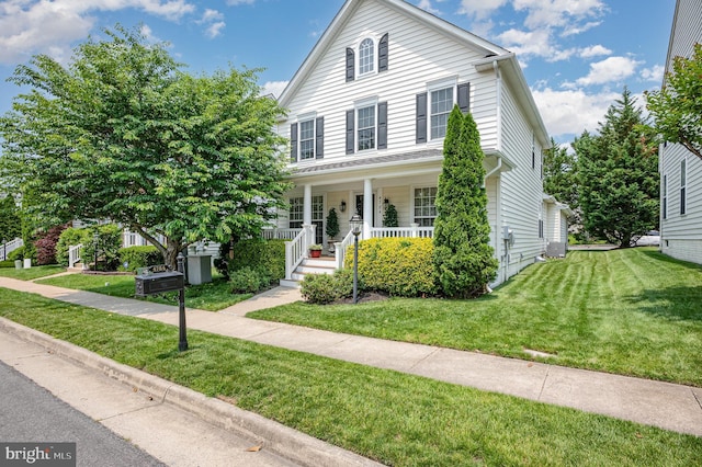 4784 Wermuth Way, Woodbridge, VA 22192 - view of front of property featuring a porch, a front yard, and central air condition unit