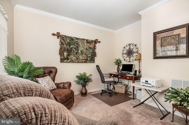 4784 Wermuth Way, Woodbridge, VA 22192 - carpeted office space with crown molding and baseboards