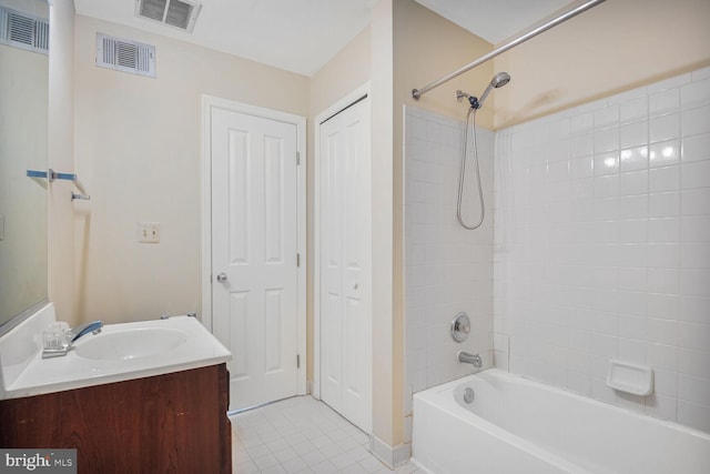4100 Monument Ct Unit 302, Fairfax, VA 22033 - full bathroom with tile patterned flooring, vanity, shower / tub combination, and a closet