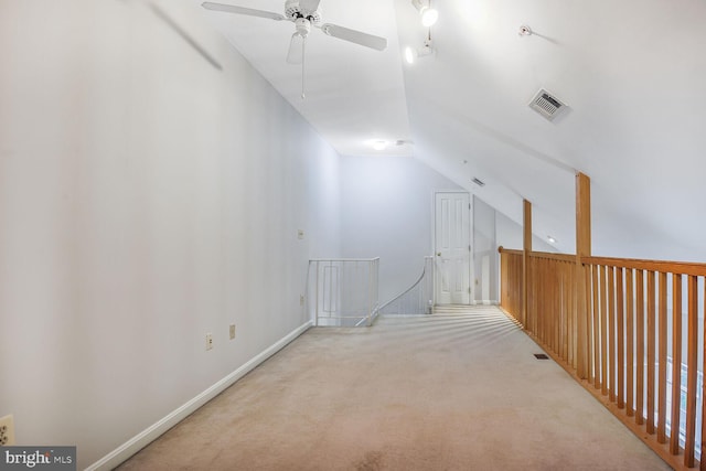 4100 Monument Ct Unit 302, Fairfax, VA 22033 - additional living space with vaulted ceiling, carpet flooring, and a ceiling fan