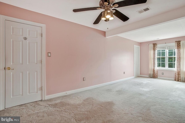 927 Brick Manor Cir, Silver Spring, MD 20905 - unfurnished room with carpet, baseboards, a ceiling fan, and beamed ceiling