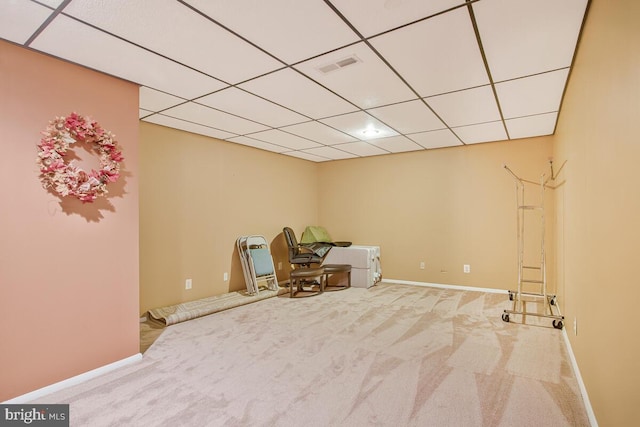 927 Brick Manor Cir, Silver Spring, MD 20905 - unfurnished office with carpet flooring, a drop ceiling, and baseboards