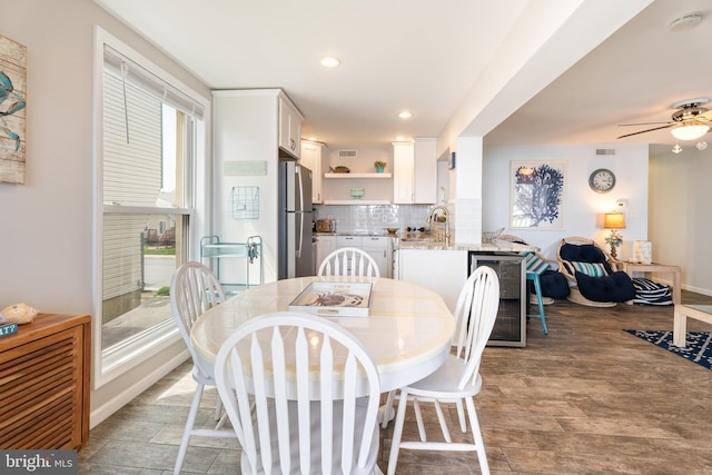 183 Jamestown Rd Unit 10, Ocean City, MD 21842 - dining room with a ceiling fan, recessed lighting, and light wood finished floors