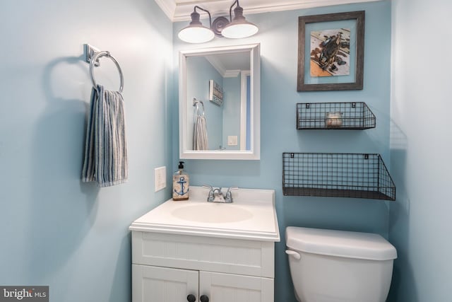183 Jamestown Rd Unit 10, Ocean City, MD 21842 - half bathroom featuring crown molding, vanity, and toilet