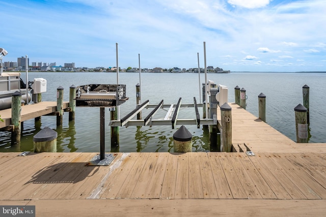 183 Jamestown Rd Unit 10, Ocean City, MD 21842 - dock area featuring boat lift and a water view