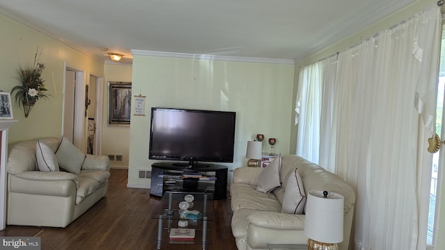 1611 Parham Rd, Silver Spring, MD 20903 - living area featuring wood-type flooring, ornamental molding, and baseboards