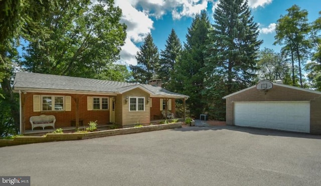 1417 Marsh Hill Rd, Mc Henry, MD 21541 - single story home featuring a garage, an outbuilding, and a chimney