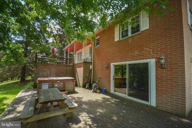 1417 Marsh Hill Rd, Mc Henry, MD 21541 - view of patio featuring a hot tub and outdoor dining space