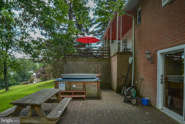 1417 Marsh Hill Rd, Mc Henry, MD 21541 - view of patio with a hot tub, a wooden deck, and area for grilling