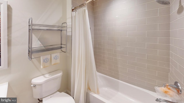 2714 Fait Ave, Baltimore, MD 21224 - bathroom with toilet and shower / bath combination with curtain